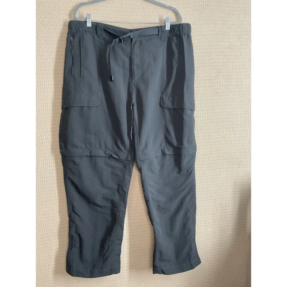 The North Face Convertible Pants Shorts Mens 2XL Gray Cargo Nylon‎ Hiking Trail